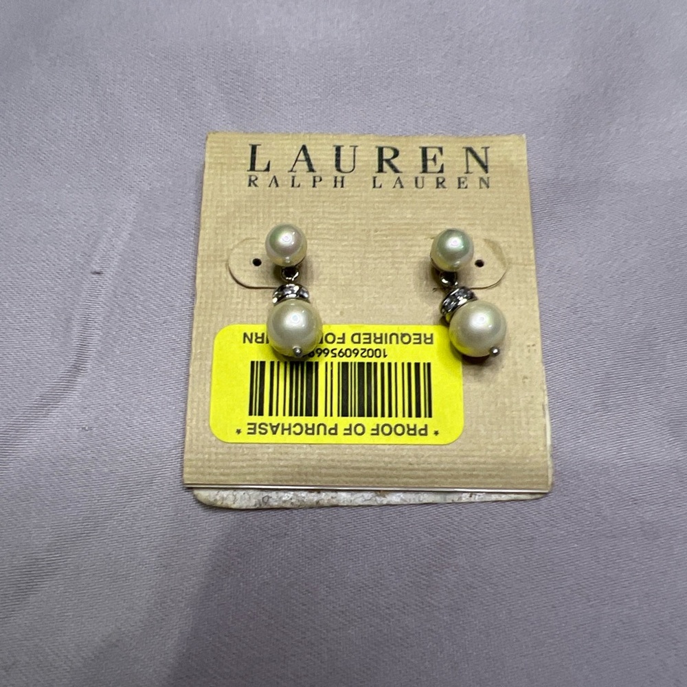 Ralph Lauren pearl earrings new